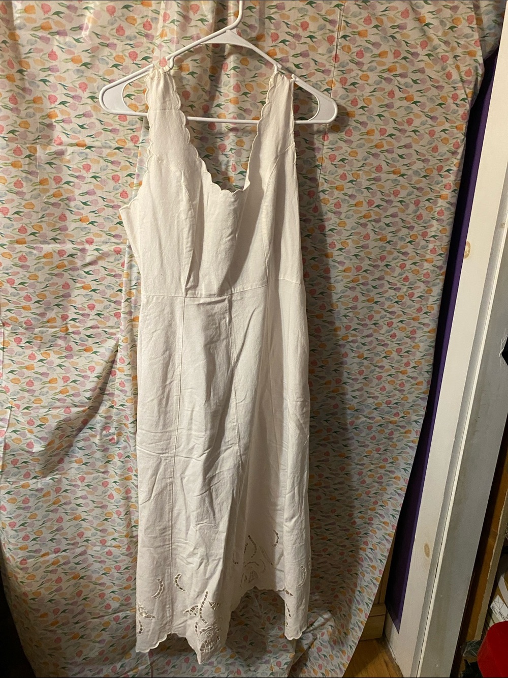 Universal Thread White Scalloped Neck Maxi Dress